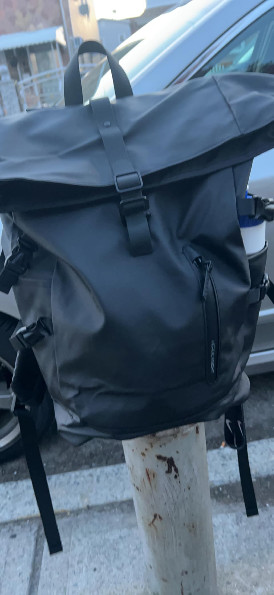 Rolltop Backpack, 15.6 Inch Waterproof Laptop Backpack with USB Charging Port, Expandable 18-27L Travel Backpack for Men Women, Casual Daypack for Work Business College-Black customer photo 1