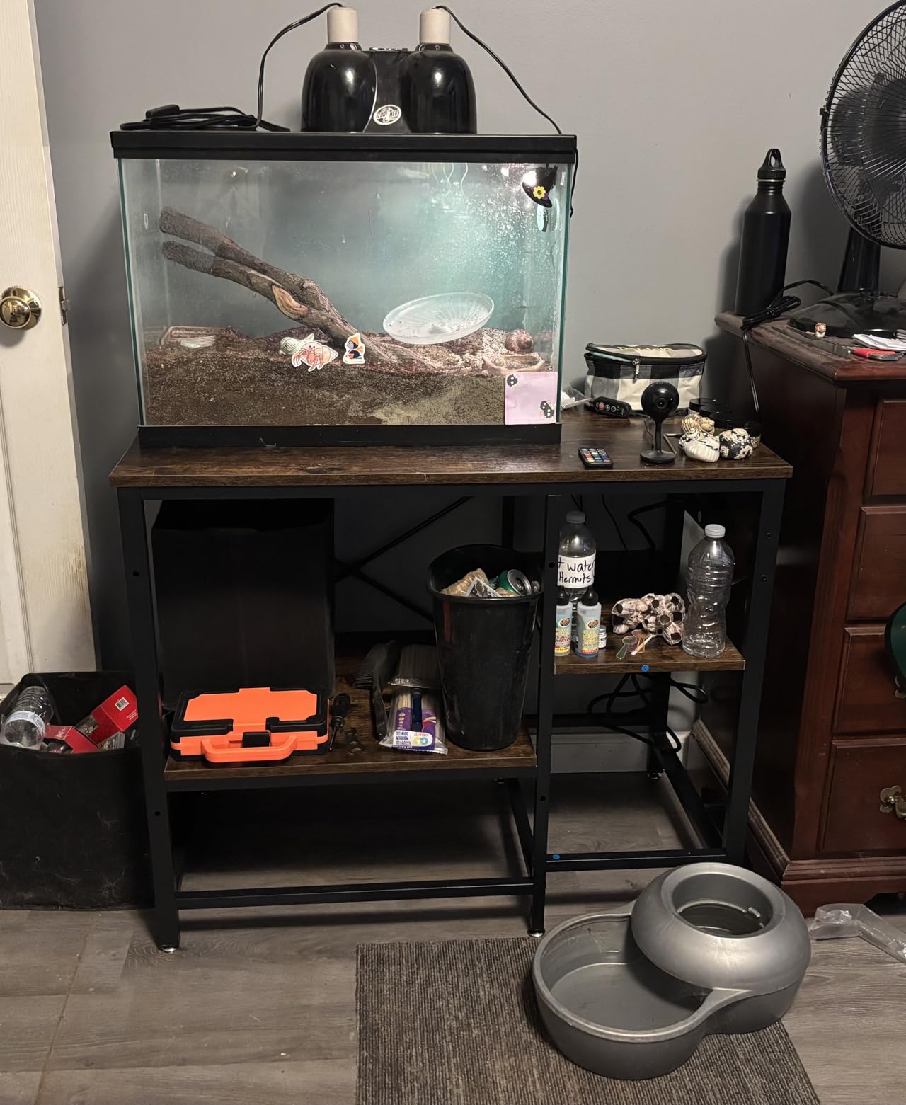 Bestier 20-29-37 Gallon Fish Tank Stand with Power Outlet, 30x13 Metal Aquarium Stand with Filter Storage, 6-Leg Reptile Tank Stand with 3-Tier Adjustable Storage Shelves, 400LBS Capacity customer photo 2