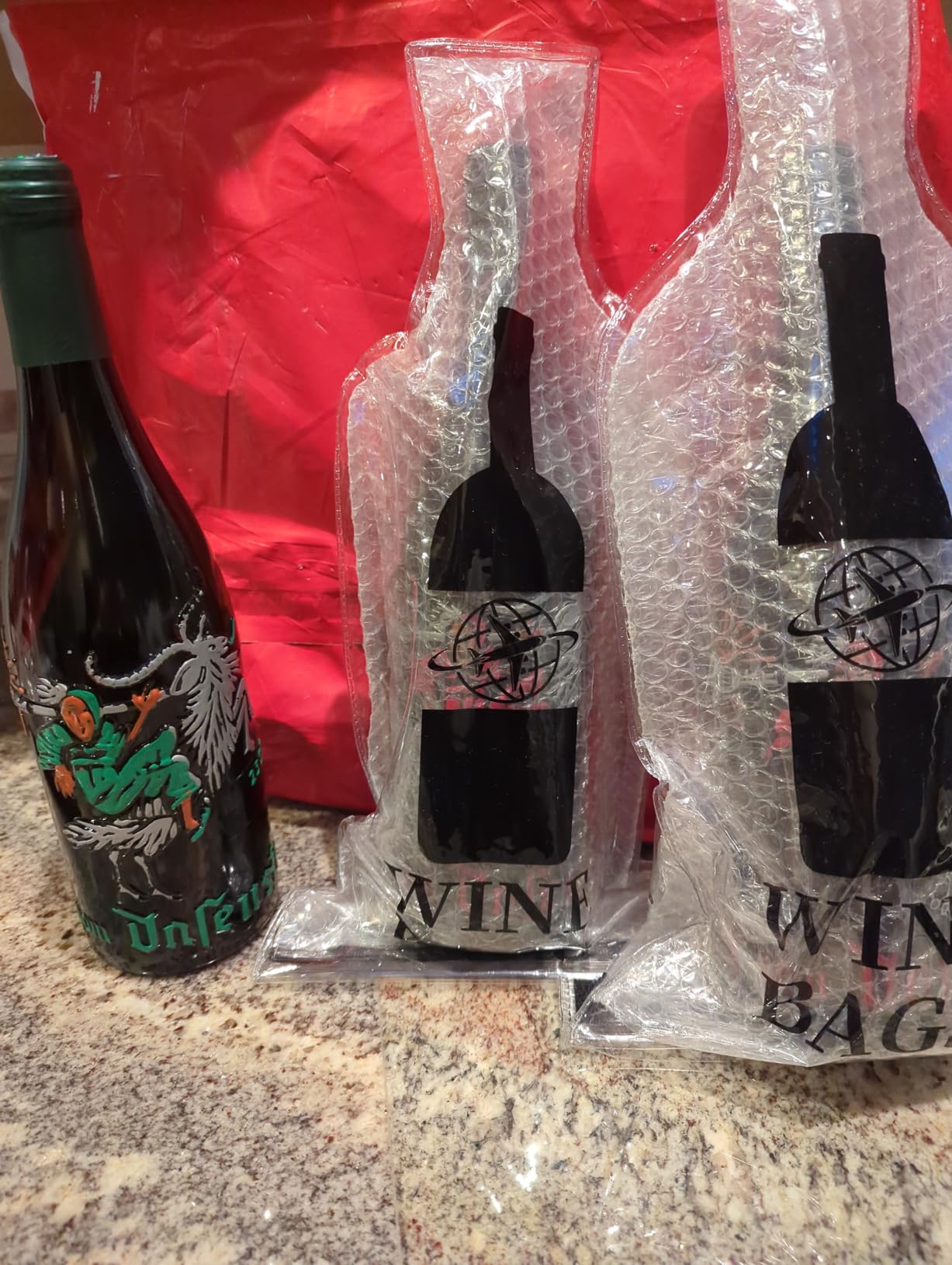 Wine Bags for Travel, 3 Set Reusable Wine Bottle Travel Protector Bags, Double Layer Leak Proof Wine Travel Bags for Wine Bottles Airplane Car Cruise Safety Impact Resist, Wine Sleeves for Suitcase customer photo 1