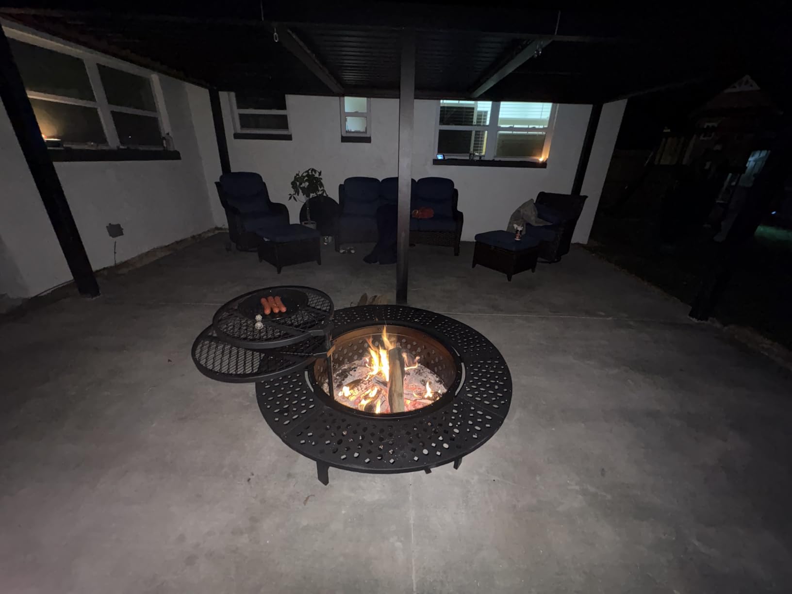 42 Inch Fire Pit with 2 Grills, Extra Large Wood Burning Fire Pits for Outside with Lid & Poker customer photo 2