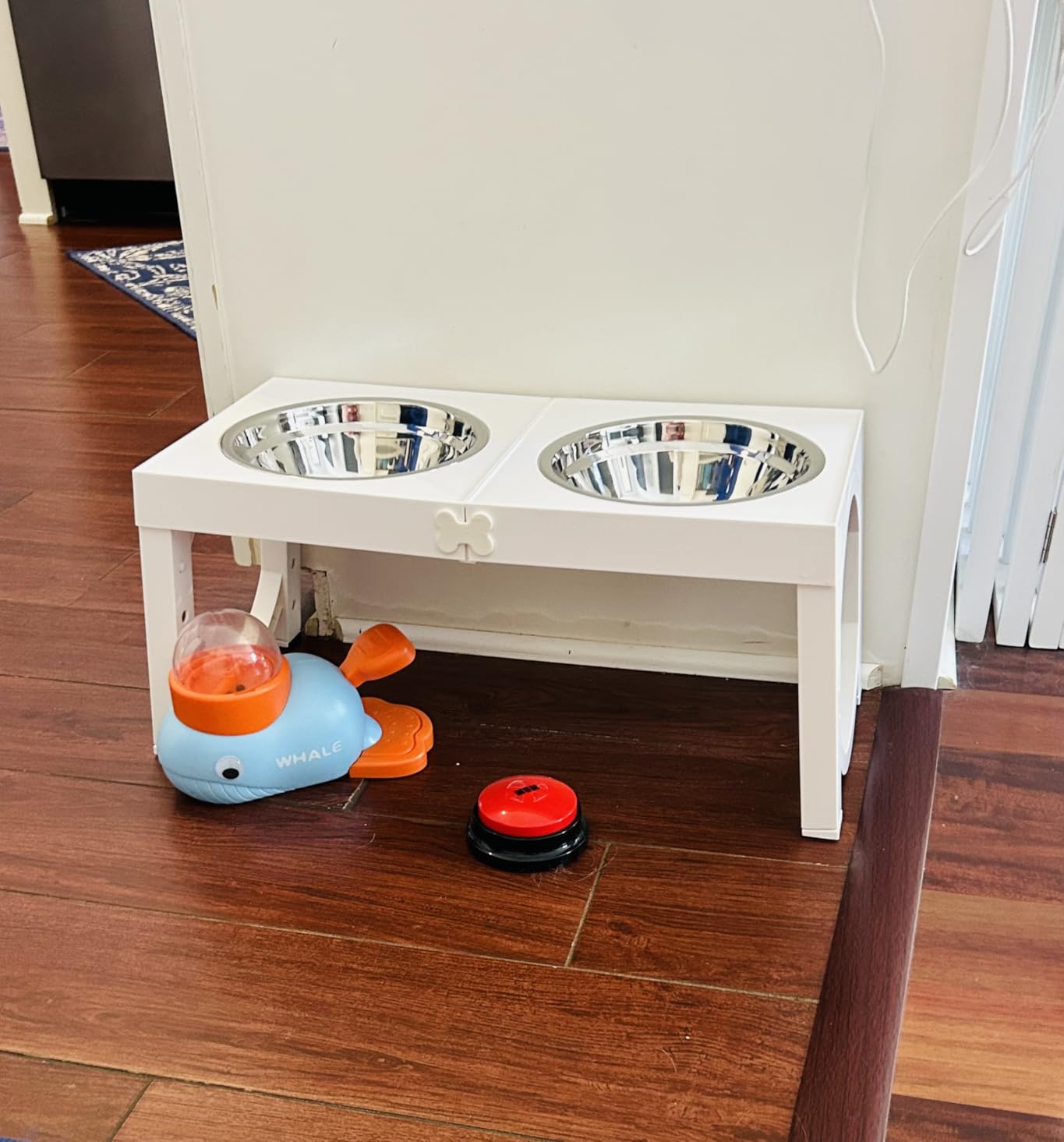 XIAZ Elevated Dog Bowls Large Breed Raised Dogs Bowl Stand 5 Heights Adjustable 9/11/12/14in Black Pet Feeder Dish Station customer photo 1
