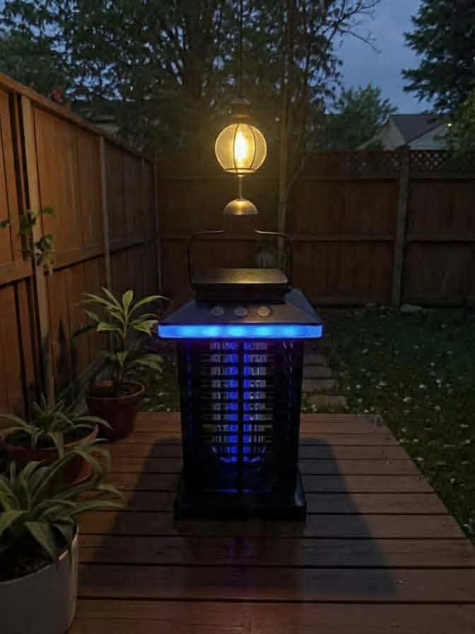 Bug Zapper Outdoor, Mosquito Zapper 2 in 1 Portable & Rechargeable Bug Zapper Outdoor with 5000mAh Battery & LED Night Light, 4000V Electric Fly Zapper for Outside,Patio,Backyard,Garden customer photo 2