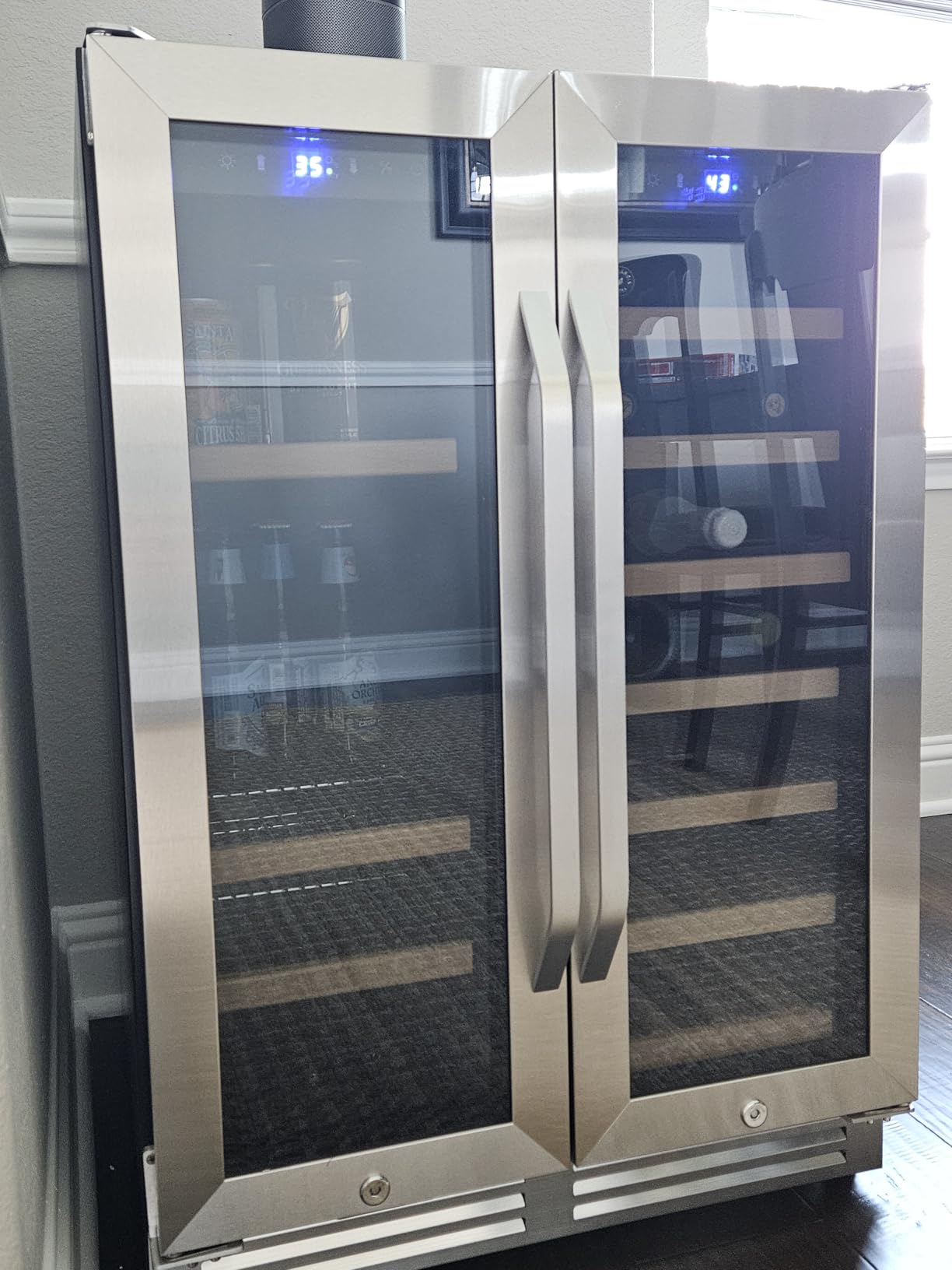 24 Inch Beverage Refrigerator Outdoor, Under Counter Beverage Cooler for Patio, Built-in Drink Fridge 210 Cans, with Stainless Steel Door for Soda, Beer, Wine customer photo 2