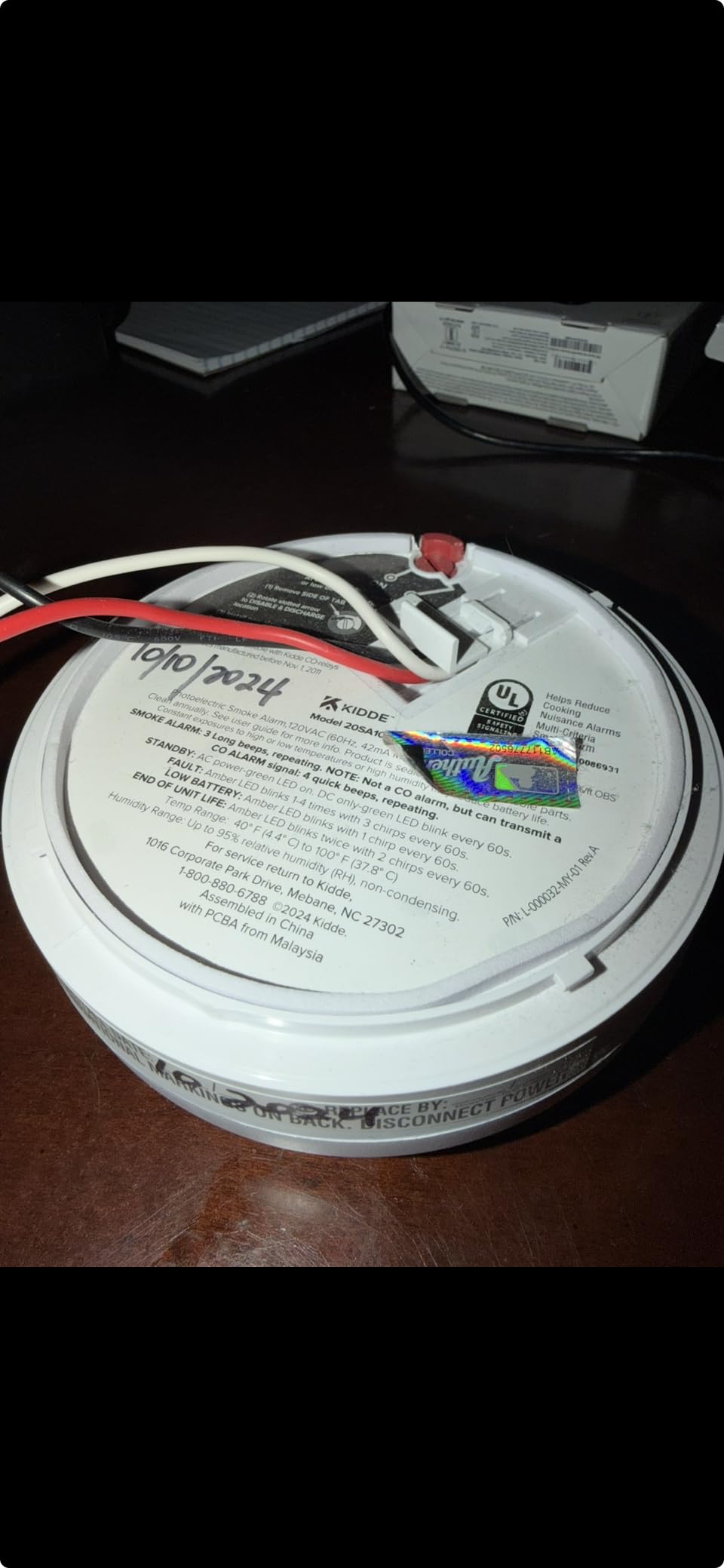 Kidde Smoke Detector, Hardwired with 10-Year Battery Backup, Interconnectable, LED Status Lights customer photo 2