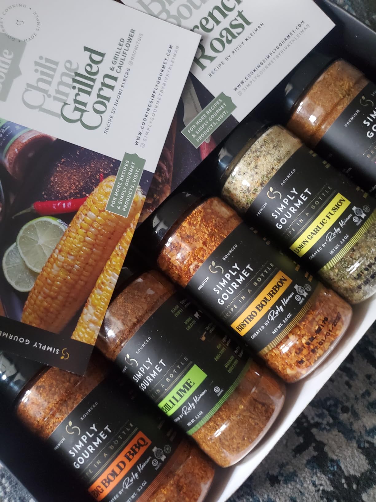 Spice Box Gift Set 5x 3oz Bottles | Premium Blends With Recipe Cards | Best Gift for Foodies | Recipe in a Bottle | Miniature Cooking Adventure in a Box | Simply Gourmet by Rivky Kleiman customer photo 1