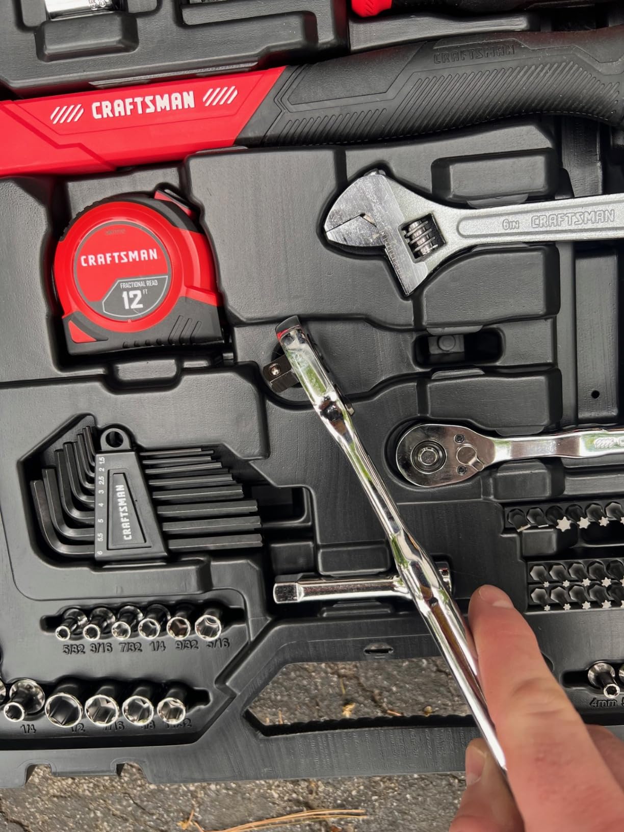 CRAFTSMAN 102-Piece Tool Kit for Home and Car, Durable Hand Tools Set with SAE and Metric Socket Set, Screwdrivers, Wrench, Hammer, Pliers, Knife, Hex Keys, Specialty Bits, Tape Measure customer photo 1
