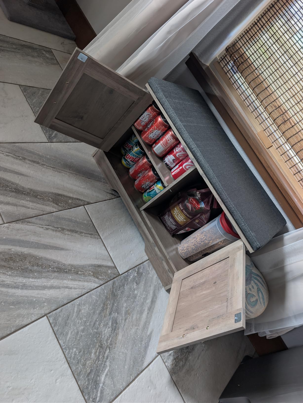 HOMSHO 2-Tier Storage Bench, 47.2
