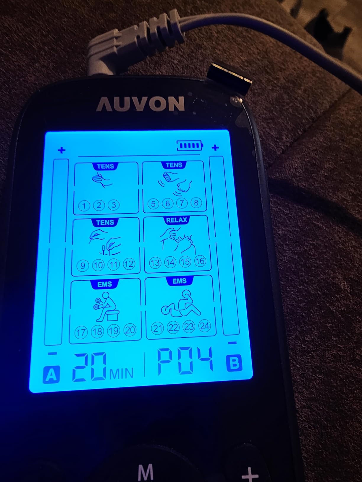 AUVON 3-in-1 TENS Unit Muscle Stimulator, EMS Massage Machine with 40 Intensities for Gradual Shoulder, Sciatica, Back Pain Relief, 24 Modes Rechargeable Electronic Pulse Massager customer photo 2