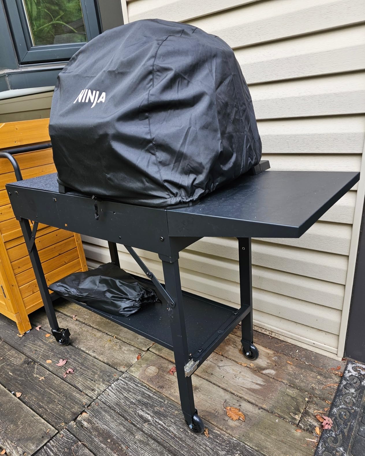 Leteuke Grill Cart for Blackstone Griddle, Portable Outdoor Grill Table, Foldable Cart Table with Wheels for Ninja, Griddle Stand Fit 17 Inch Or 22 Inch, BBQ Prep Tables with Seasoning Tray customer photo 1