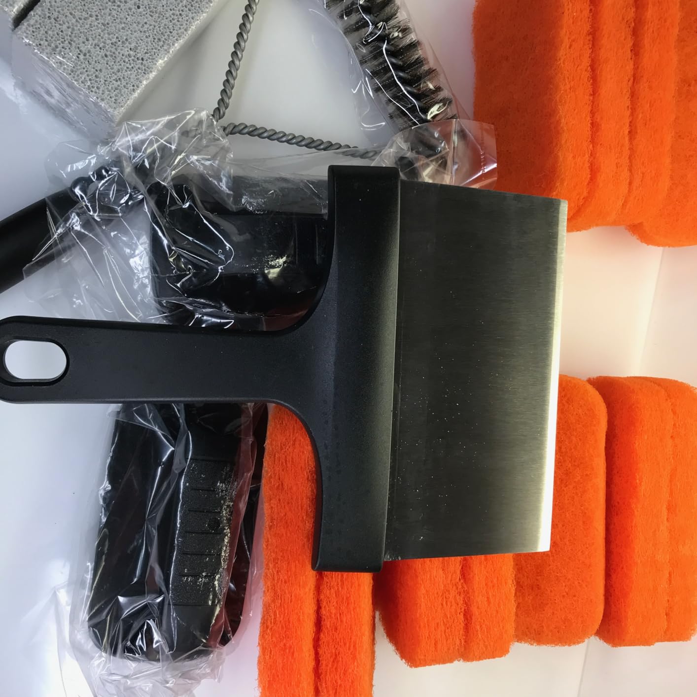 Griddle Cleaning Kit for Blackstone, 18 Pieces Flat Top Grill Cleaning Kit with Durable Scraper, Grill Brush, Cleaning Brick and Scouring Pads, Griddle Accessories Set for Easy Restoration customer photo 1