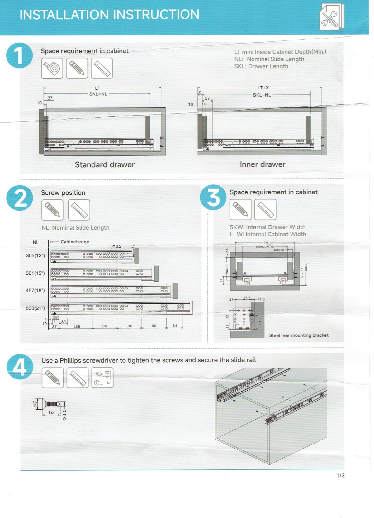 6 Pairs 21 Inch Undermount Soft Close Drawer Slides Full Extension Ball Bearing Hidden Rails with 3D Adjustable Locking Devices and Brackets customer photo 1
