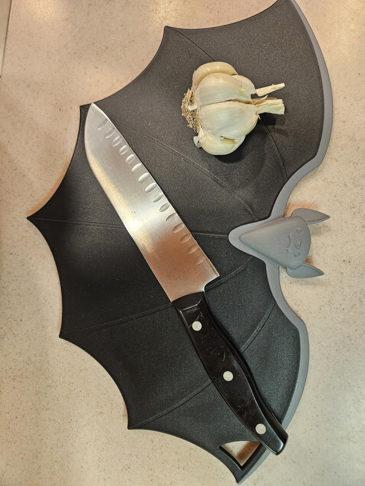 OTOTO Cutting Board - Wooden & Plastic Cutting Boards for Kitchen, Fun & Spooky Kitchen Gadgets, Housewarming & Goth Gifts, Dishwasher Safe (Bat, Plastic) customer photo 2