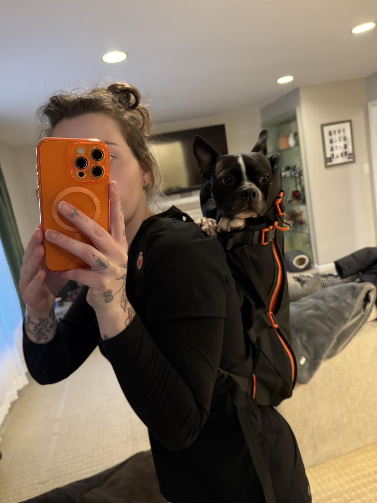 Maxine One Dog Backpack Carrier for Medium Dogs by Little Chonk | Adjustable & Ergonomic Front Facing Dog Carrier Backpack | Built to be Safer customer photo 2