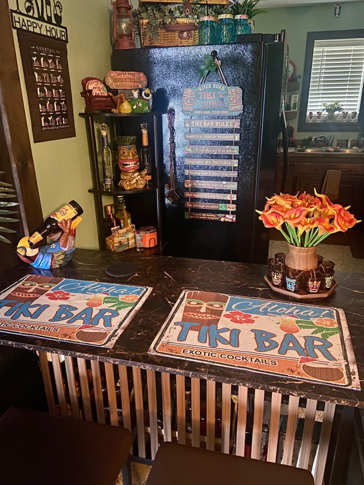Tiki bar decorations Funny Tiki Bar Rules Sign Tiki Bar Wall Decor for Home Bar Restaurants Shop Cafes Pubs Housewarming Gifts customer photo 1
