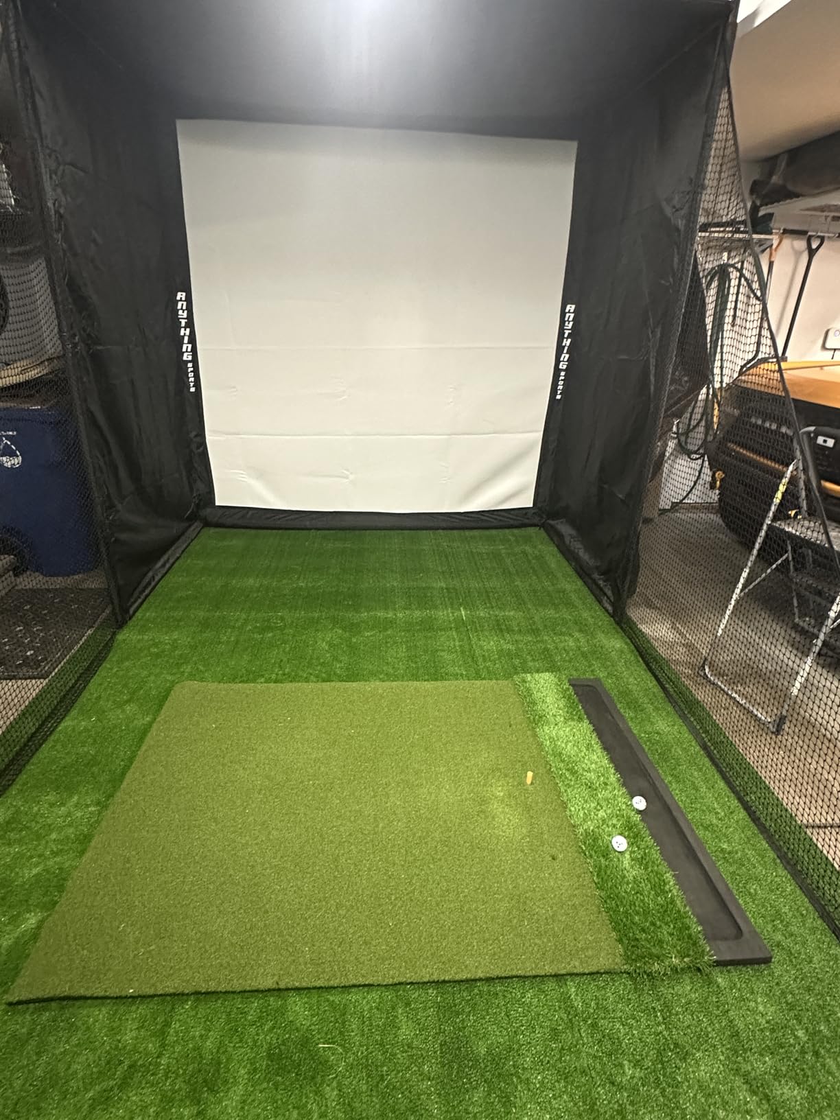 Complete Golf Simulator Enclosure Package - 4K-Ready Impact Screen with Blackout Cage, Projector Mount, Frame Poles, Side Shank Nets | Indoor & Garage Practice | Easy Setup | 12-Month Warranty customer photo 1