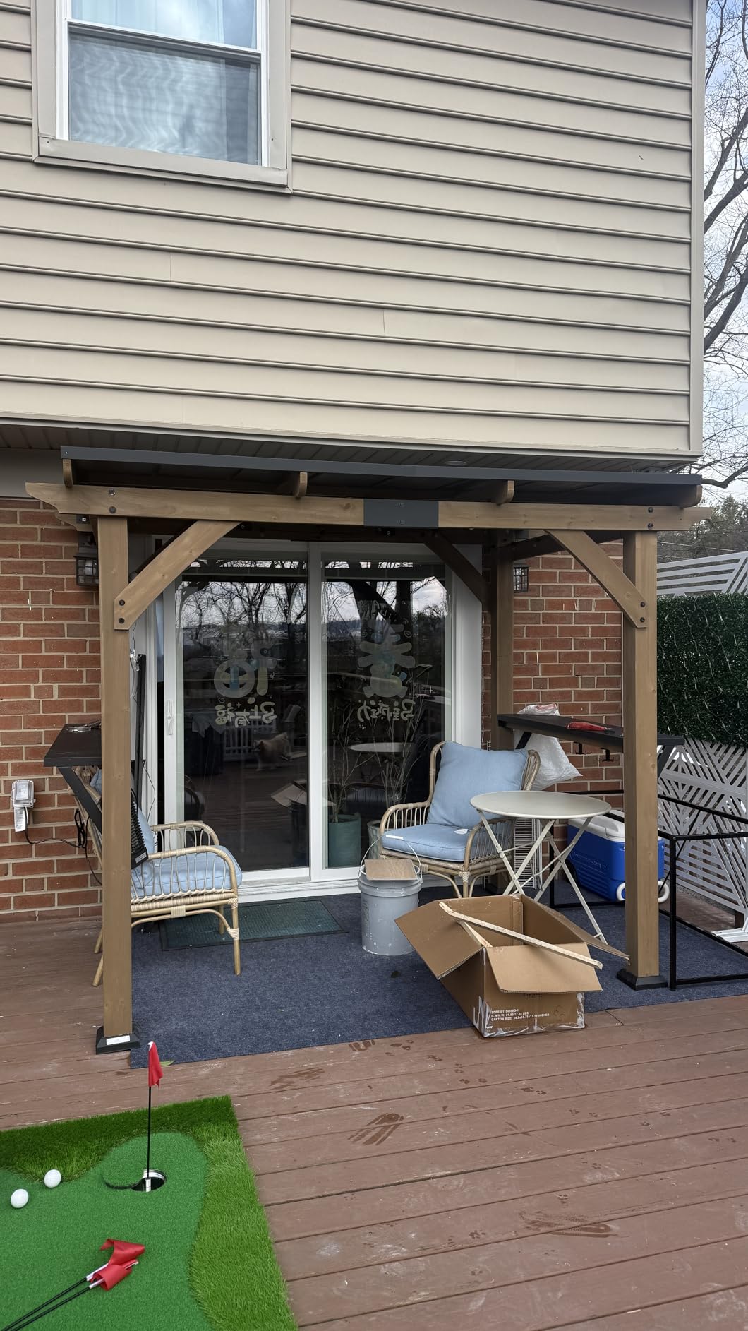 Modern Shade Grill Gazebo 6' X 8', Cedar Wood Gazebo with Shelves and Paper Towel Holder, Outdoor Bar with Galvanized Steel Roof, USB and USB-C Charging Ports, Outdoor Patio Bars for Backyard customer photo 1