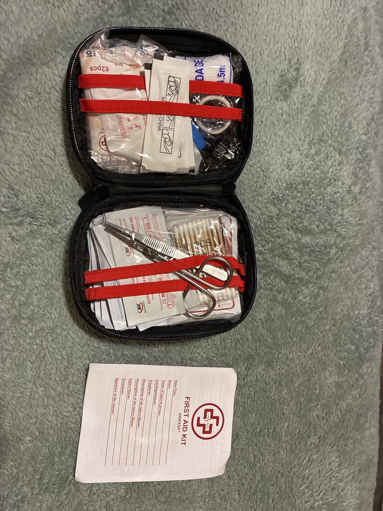 Mini First Aid Kit - 150 Piece Small Waterproof Hard Shell Medical Kit for Home, Car, Travel, Camping, Truck, Hiking, Sports, Office, Vehicle & Outdoor Emergencies- Small First Aid Medical Kit (Red) customer photo 1