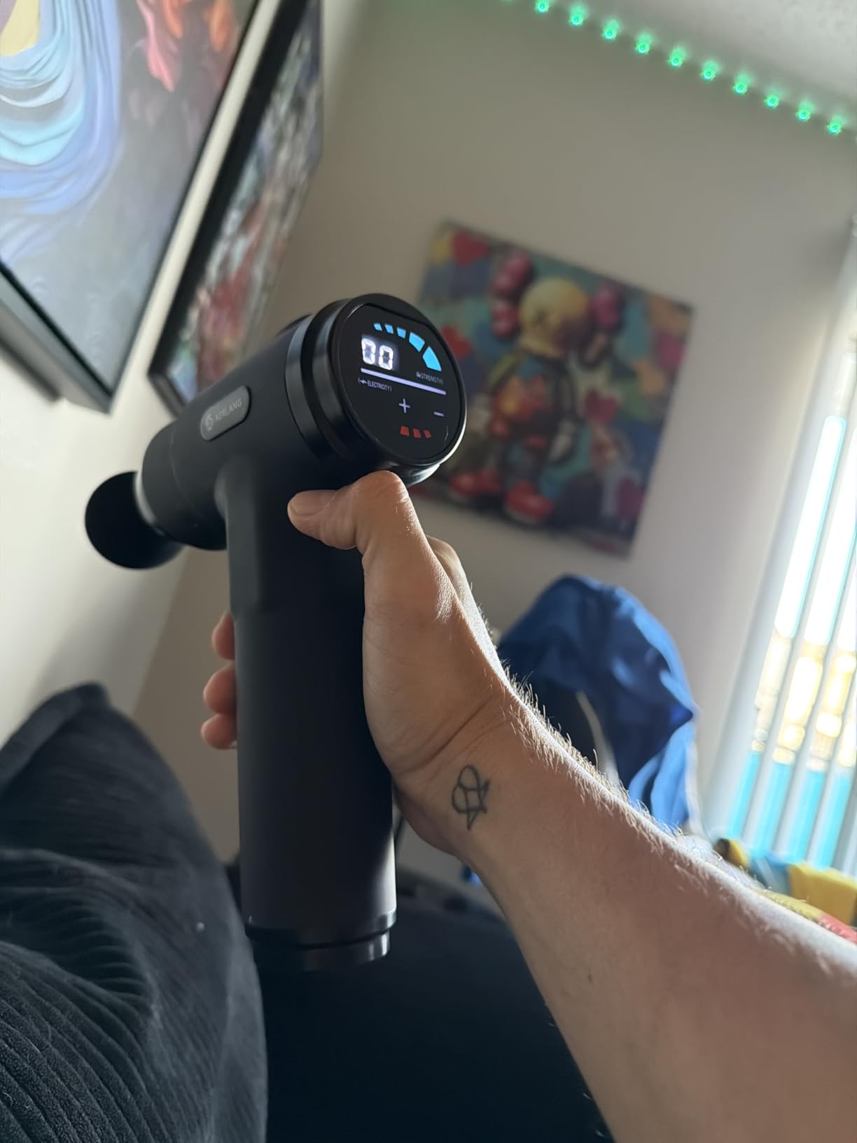 AERLANG Massage Gun with Heat Deep Tissue Back Massager Neck Massager for Pain Relief, Muscle Percussion Massage Gun, Birthday Gifts for Men Women Dad him Handheld Message Gun with 7Heads & Silent customer photo 2