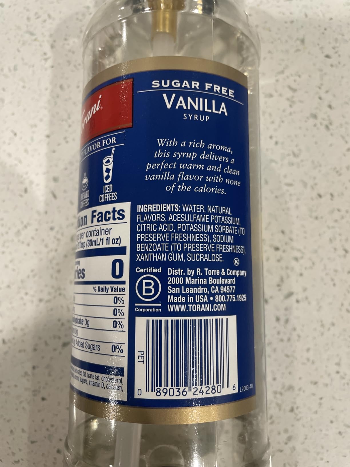Torani Sugar Free Vanilla Coffee Syrup with Pump, 25.4 Fl Oz customer photo 2