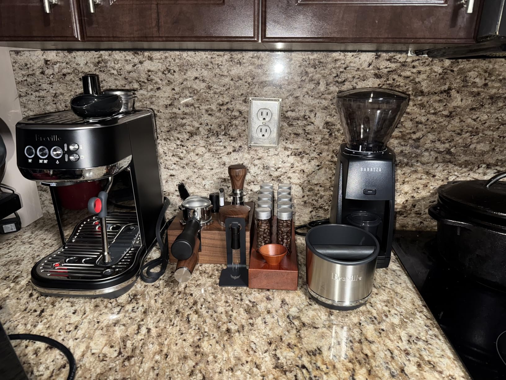 Walnut Espresso Tamping Station 54mm for Breville Machines Espresso Accessories Organizer Tamper Distributor Portafilter Holder and Multi Accessory Storage customer photo 1