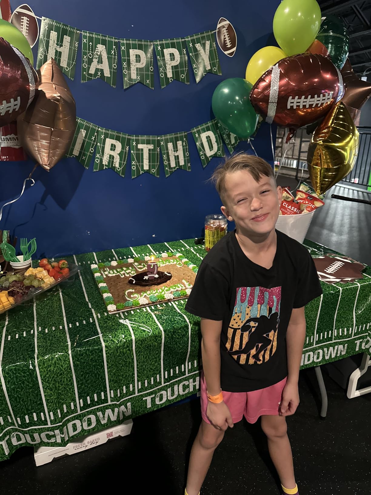 Football Birthday Party Decorations Football Plates Napkins Tablecloth Banner Football Party Supplies Tableware Set for Football Game Day Tailgate Party Decorations, Serve 25 customer photo 1