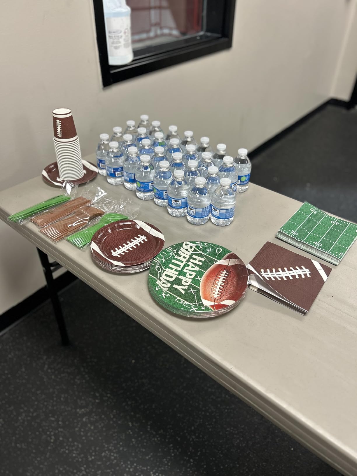 Football Birthday Party Decorations Football Plates Napkins Tablecloth Banner Football Party Supplies Tableware Set for Football Game Day Tailgate Party Decorations, Serve 25 customer photo 2