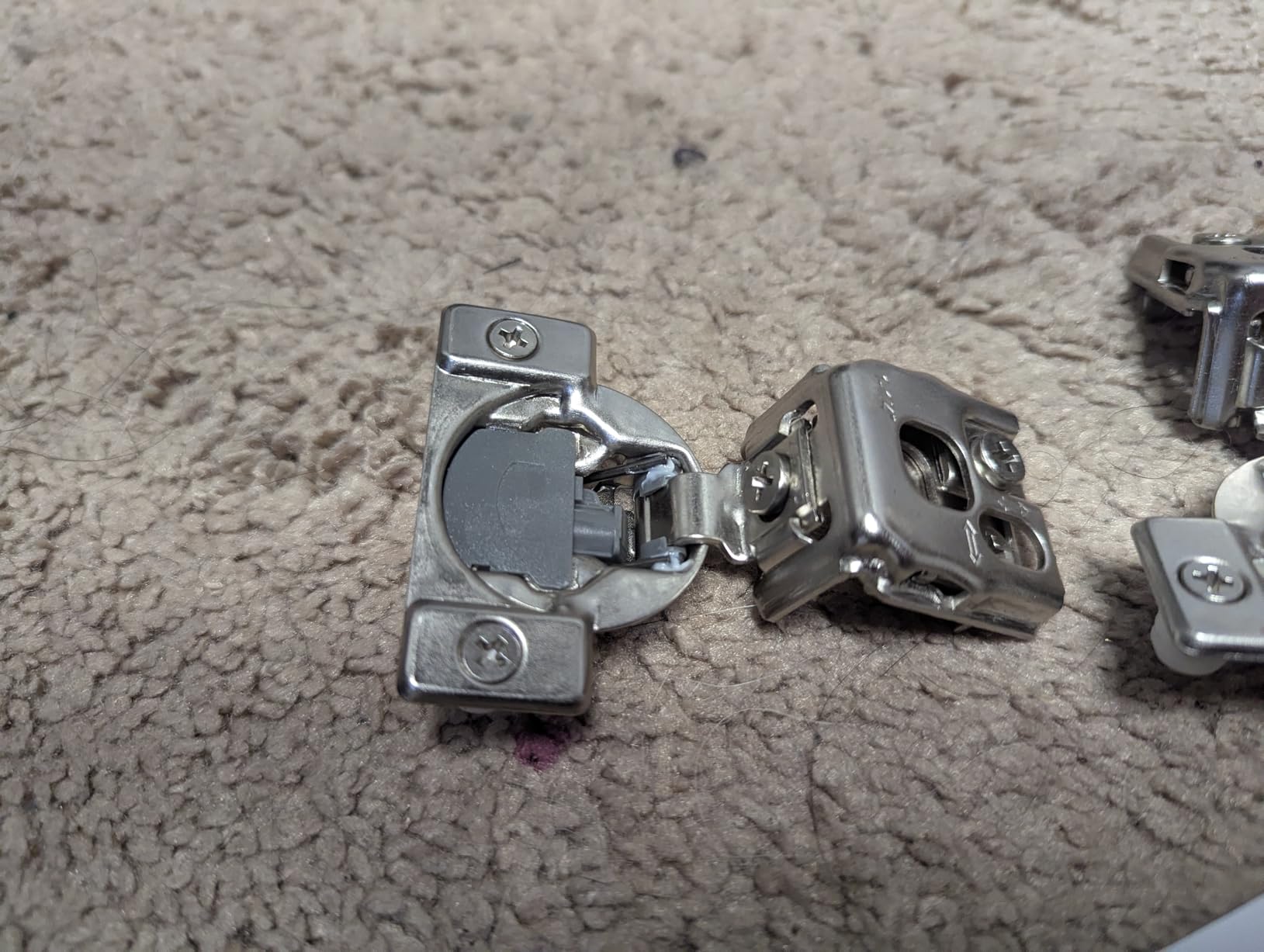 Amerock 2 Pack 1/2 inch Overlay Soft-Closing Compact Concealed Hinge for Face Frame Cabinet, 105-degree Opening Angle with 3-Way adjustability customer photo 1