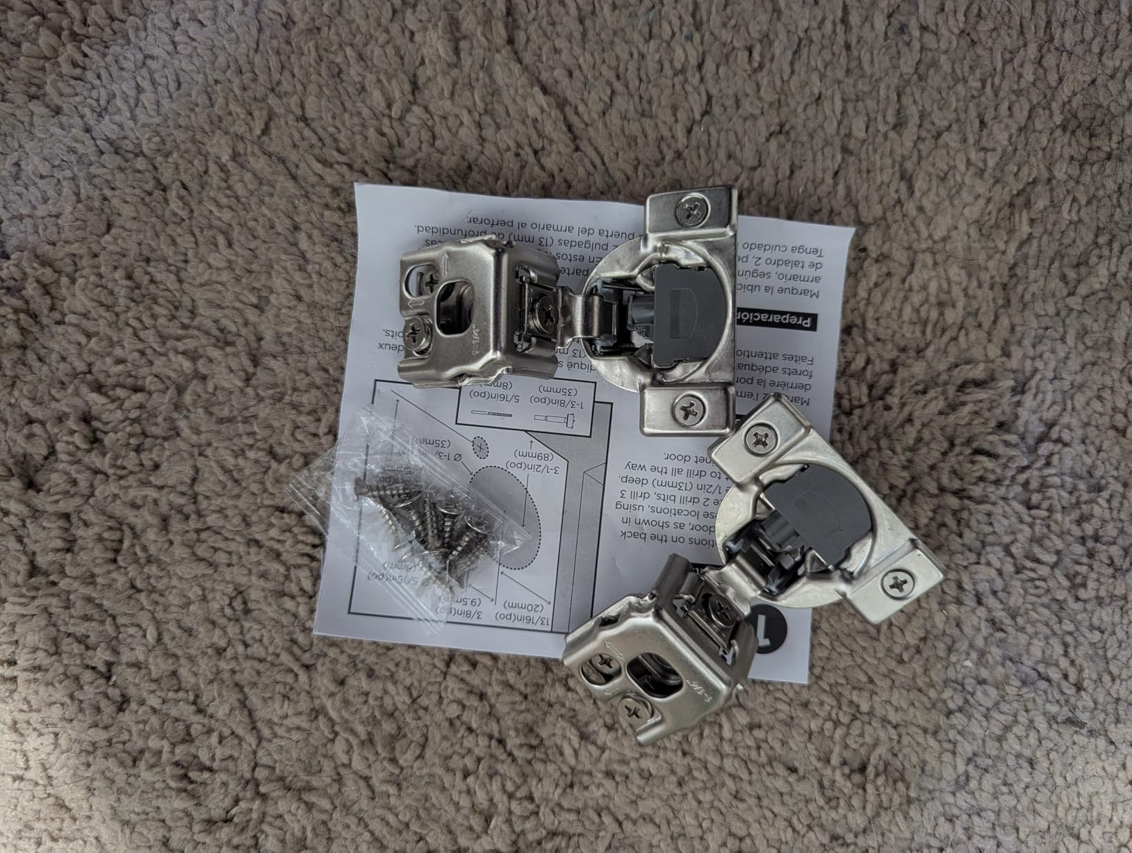 Amerock 2 Pack 1/2 inch Overlay Soft-Closing Compact Concealed Hinge for Face Frame Cabinet, 105-degree Opening Angle with 3-Way adjustability customer photo 2