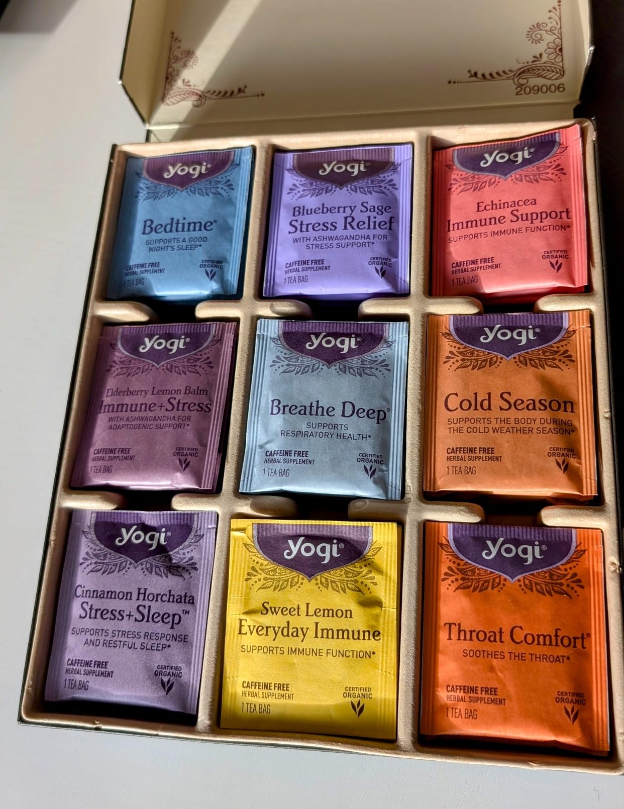 Organic Sampler Gift Box - 5 Tea Bags per Flavor (45 Tea Bags) - 9 Herbal Teas - Caffeine-Free Tea Variety Pack customer photo 2
