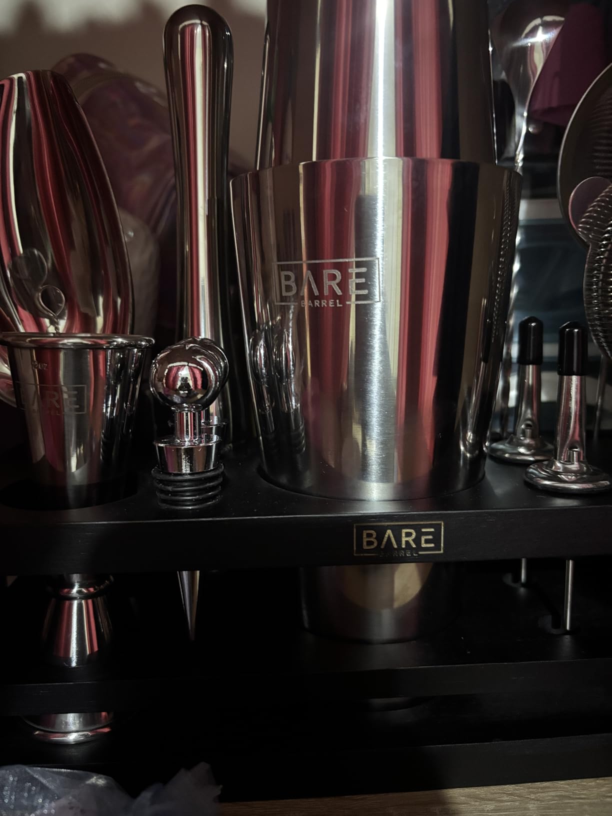 BARE BARREL Mixology Bartender Kit Bar Set | 16-Piece Cocktail Shaker Set | Martini Barware Mixing Tools for Home Bartending | Incl. 35 Recipe Cards | Gift Set (28oz Boston Shaker, Copper/Black) customer photo 1
