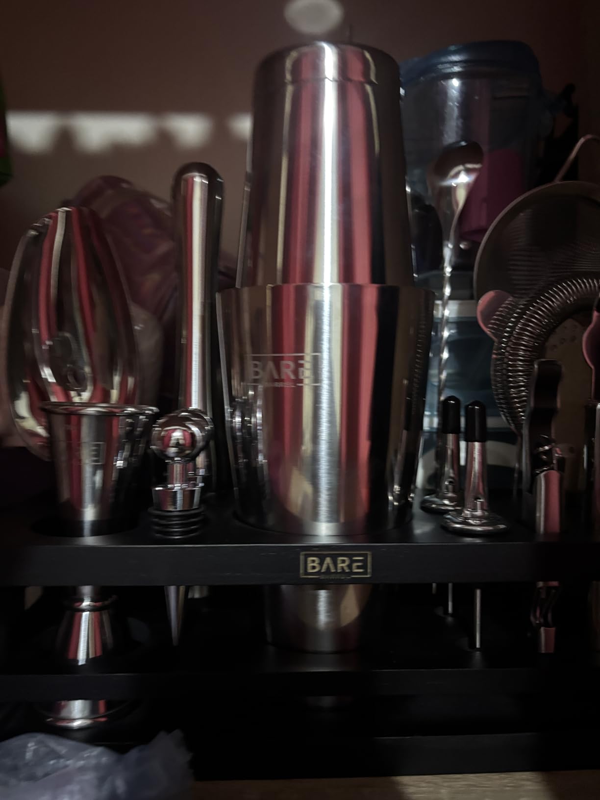 BARE BARREL Mixology Bartender Kit Bar Set | 16-Piece Cocktail Shaker Set | Martini Barware Mixing Tools for Home Bartending | Incl. 35 Recipe Cards | Gift Set (28oz Boston Shaker, Copper/Black) customer photo 2