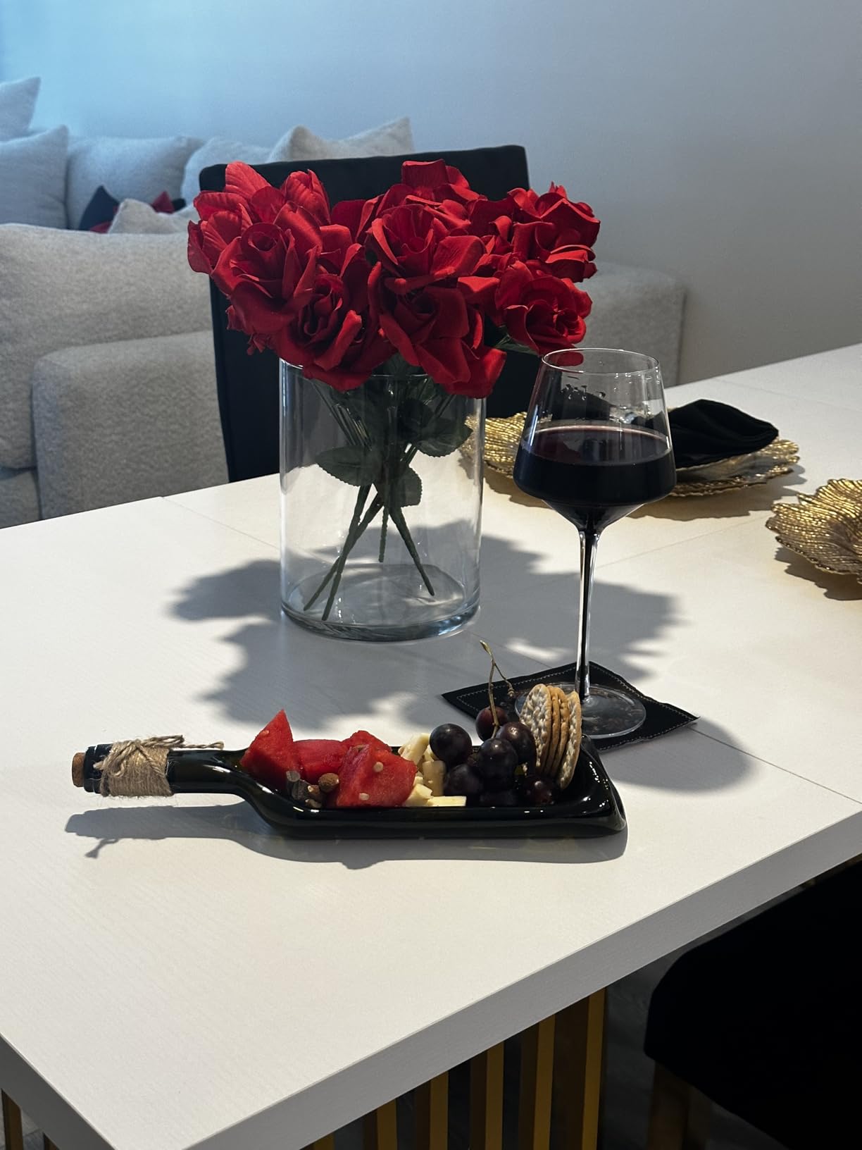 Melted Wine Bottle Serving Boards; Decorative Rectangle Serving Trays for Home Decor; Small Cheese Platter Serving Board; Unique Cheese and Cracker Tray for Dinner Party customer photo 1