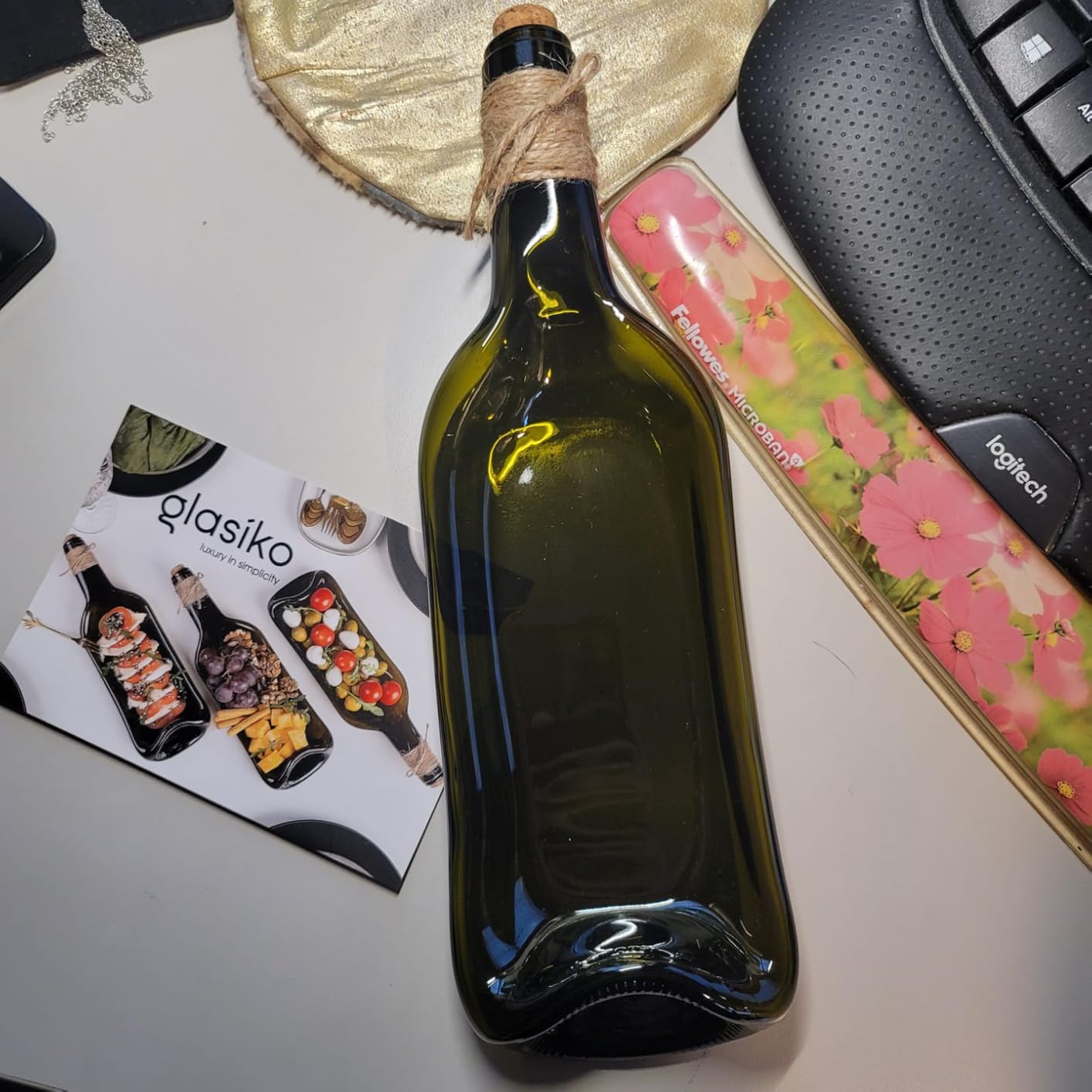 Melted Wine Bottle Serving Boards; Decorative Rectangle Serving Trays for Home Decor; Small Cheese Platter Serving Board; Unique Cheese and Cracker Tray for Dinner Party customer photo 2
