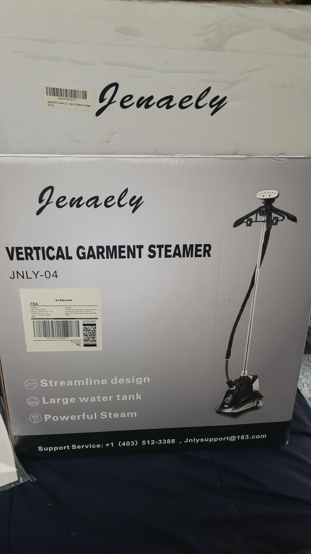 Steamer for Clothes, Jenaely 1500W Standing Garment Steamers, 35s Fast Heat-up, 80 Mins of Continuous Powerful Steam with 2.8L Water Tank, Pants Clip & Children's Clothing Hanger customer photo 1
