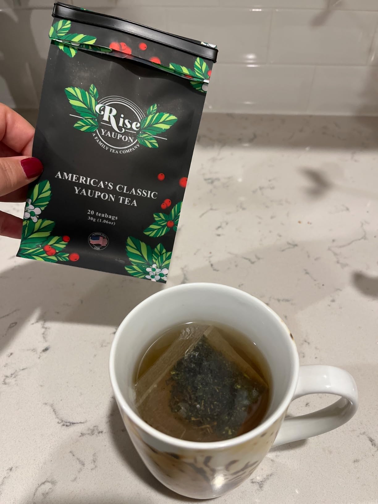 Rise Yaupon America's Classic Yaupon Holly Tea, 20 Tea Bags customer photo 2