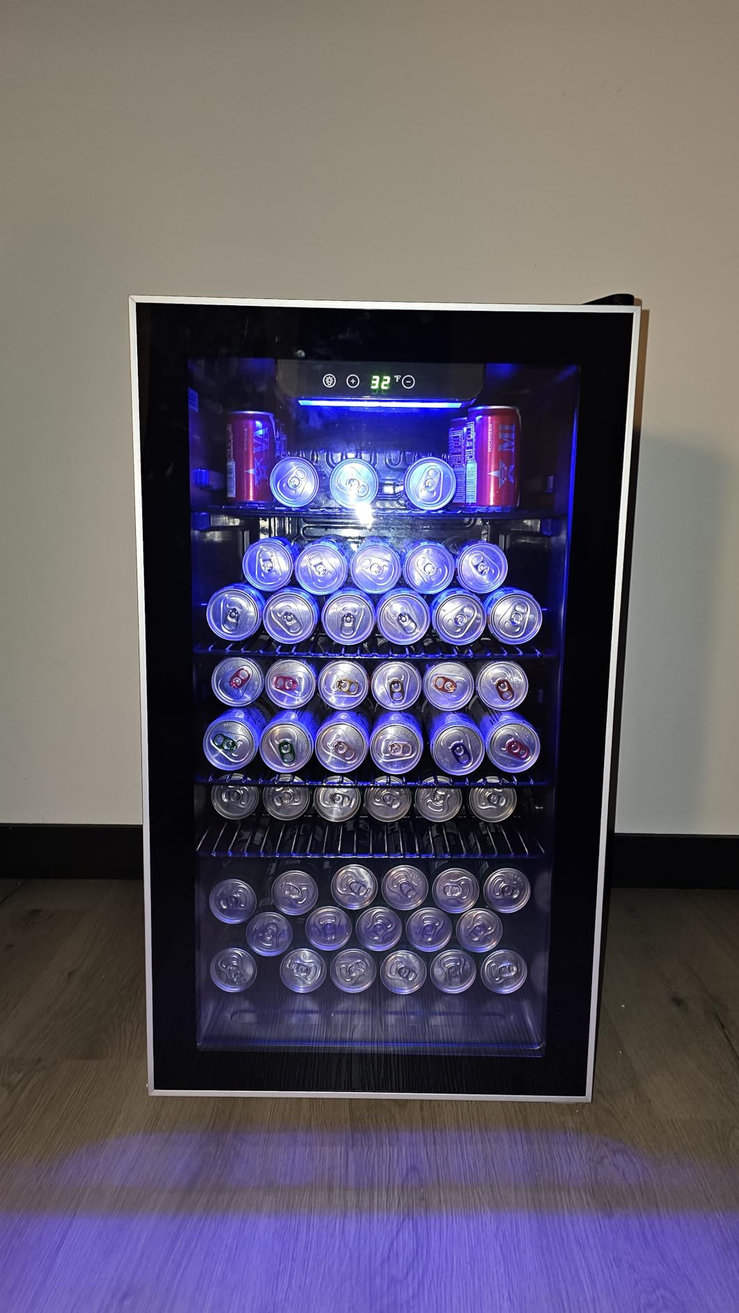 Electactic Wine Cooler 37 Bottle Freestanding Fridge with Stainless Steel Reversible Glass Door, 145 Can Beverage Refrigerator Quiet Compressor for Home Kitchen Bar, 4.5 Cu.ft Silver customer photo 2