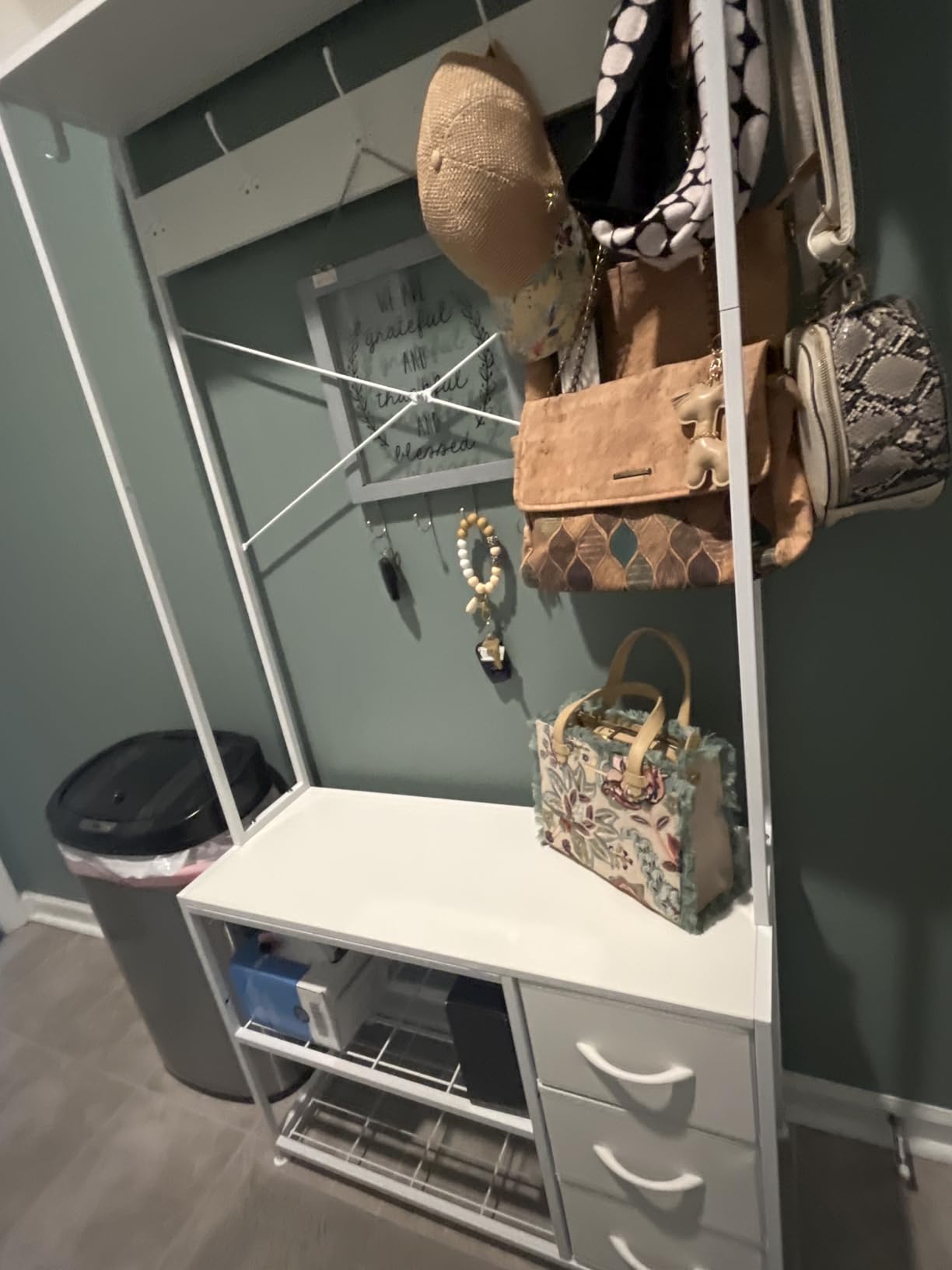Lulive Hall Tree with Bench and Shoe Storage, 31.5