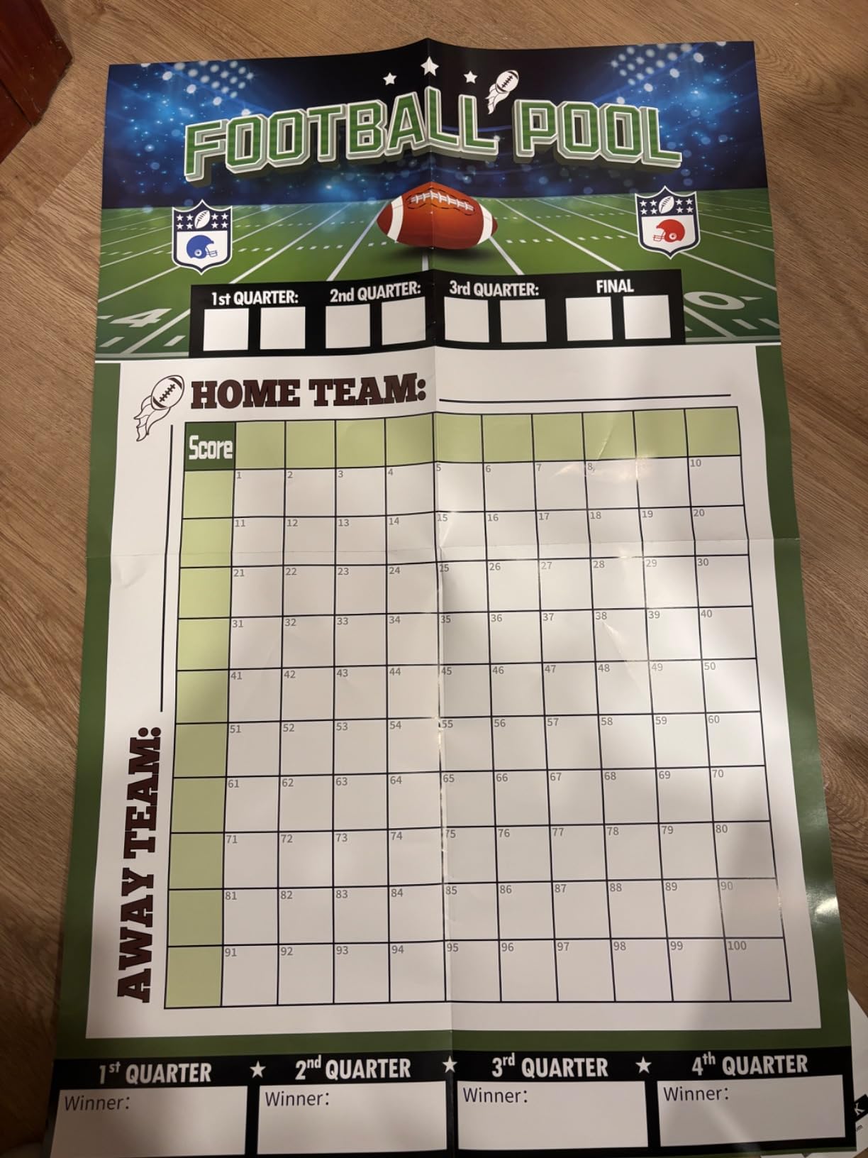 OHOME Football Party Decorations-27.5 x17.7 Inch-2 Pack Football Pool Poster Squares Board - Super Games Bowl Party Supplies Favors 2026 | Super Games Bowl Accessories Birthday Party Decorations customer photo 2