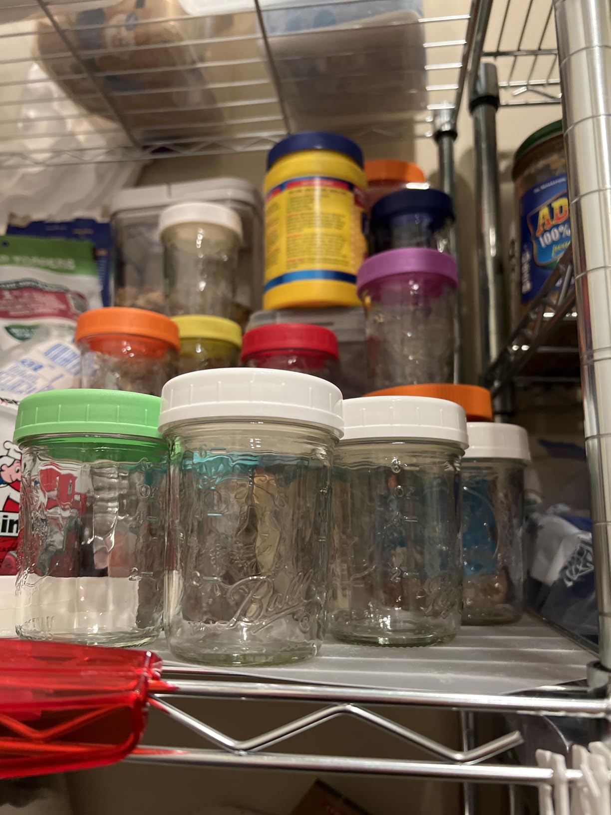 AOZITA 10 WIDE Mouth & 10 REGULAR Mouth Mason Jar Lids - 20 Pack Food Grade Plastic Mason Jar Caps for Ball, Kerr and More Canning Jars - Leakproof & Dishwasher Safe - Multicolor customer photo 1