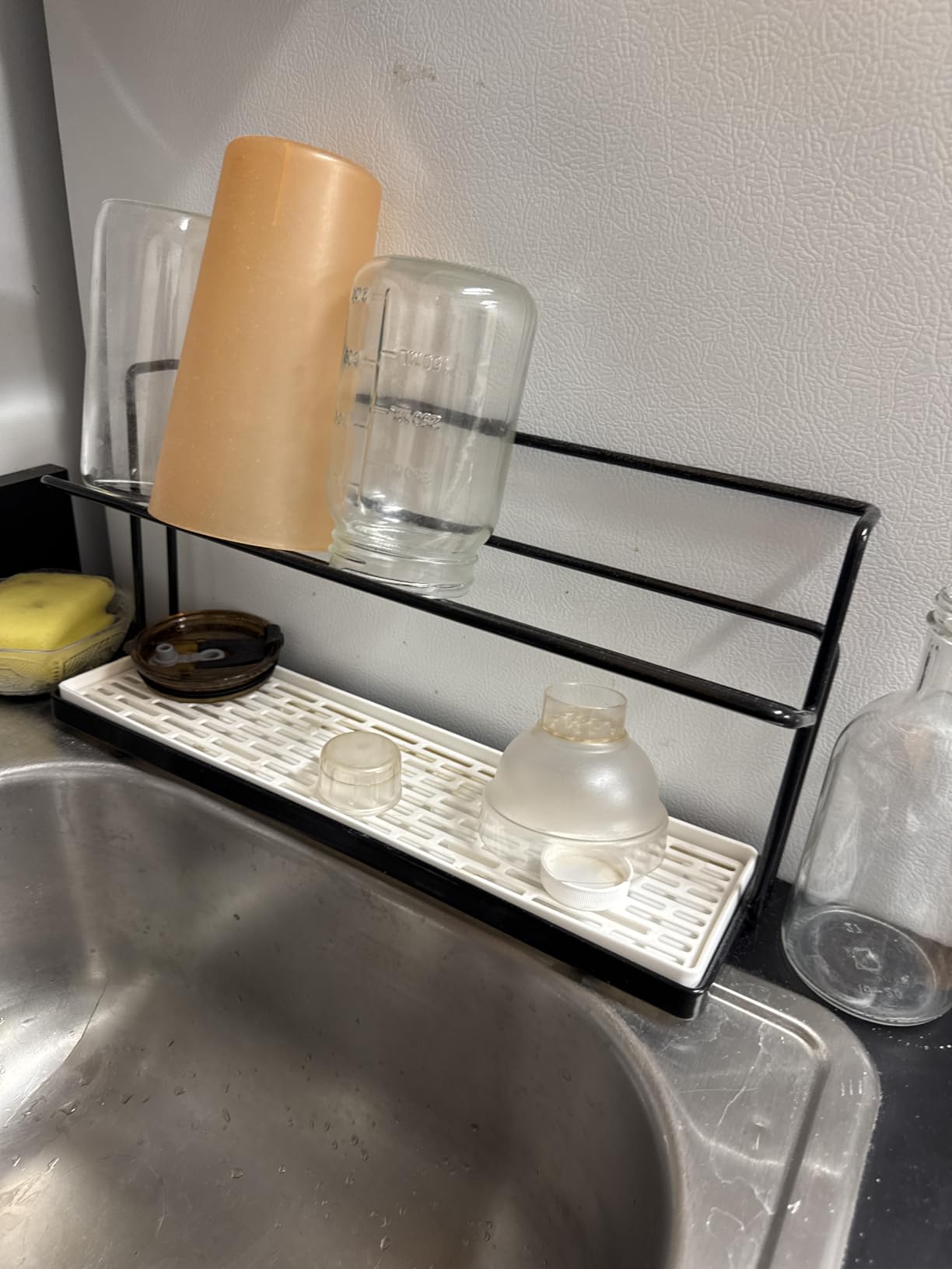Water Bottle Drying Rack Cup Storage with Drain Tray Mug Organizer - 2 Tiers (Black) customer photo 1