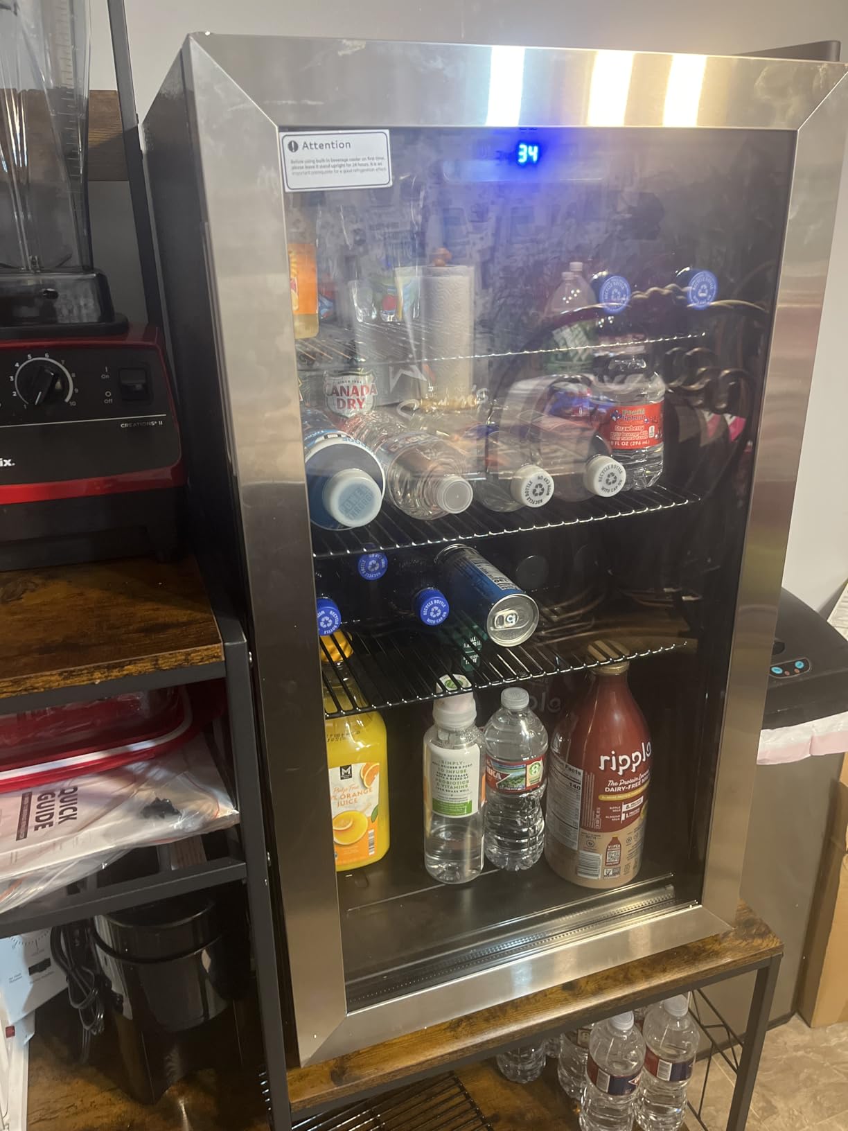 Icyglee 4.5 Cu.ft Beverage Refrigerator Cooler, 145 Can Mini Fridge with Digital Temperature Display for Soda Beer Wine, Freestanding beverage fridge with Adjustable Shelving for Home Office Bar customer photo 2