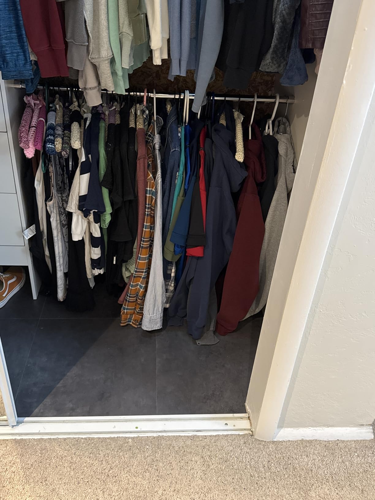 8FT Closet System, 96'' Closet Organizer System with 3 Hanging Rods, Wall Mount Bedroom Wardrobe with 3 Drawers Walk-in Closet, Adjustable Cloth Garment Rack from 5 to 8FT (Cut to Fit), White customer photo 1