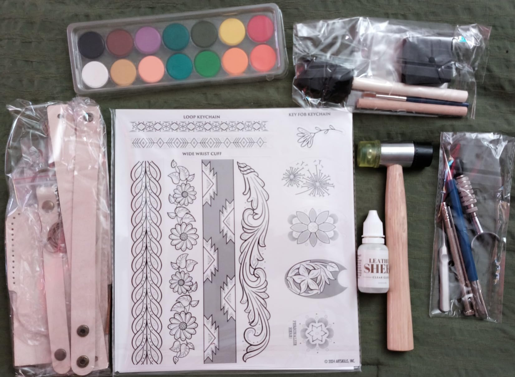 ArtSkills Leather Working Kit, Leather Tooling Kit with Tools, Stamps, Arts and Crafts Adult Project Kits, 80 pc customer photo 1