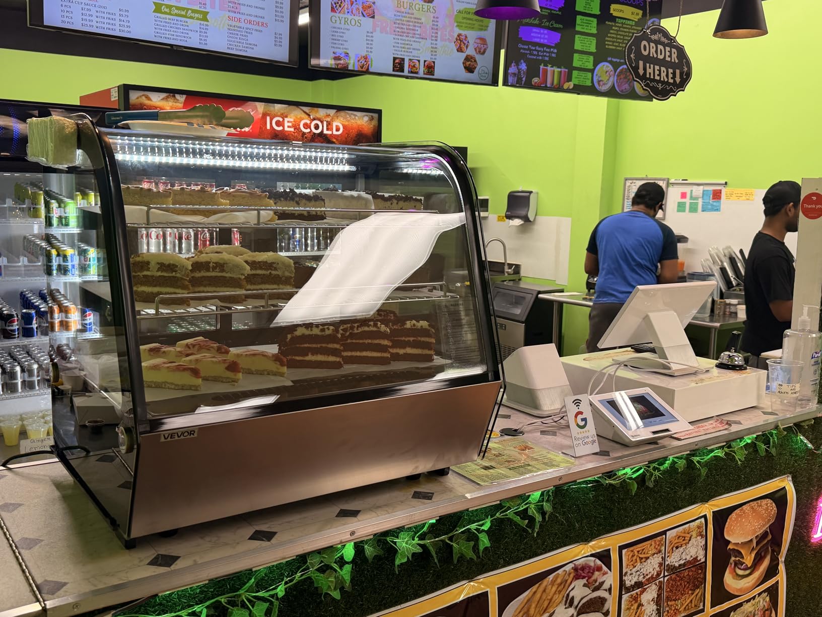 VEVOR Deli Case, 32 Cu.Ft./901L Large Pastry Display Case, 4-Tier Commercial Display Refrigerator with LED Lighting, Downdraft Cooling, Movable with Casters, for Bakery customer photo 1