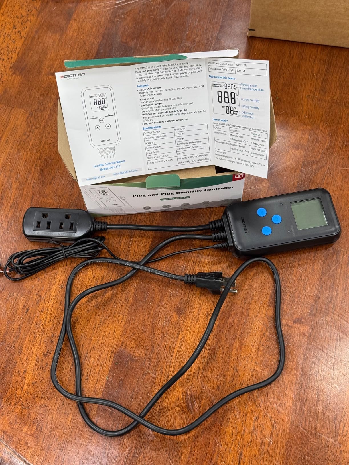 Digital Humidity Controller, Pre-Wired Humidity Controlled Dual Stage Outlets for Mushroom Growing, Reptile, Grow Tent, Humidifier/Dehumidifier customer photo 1