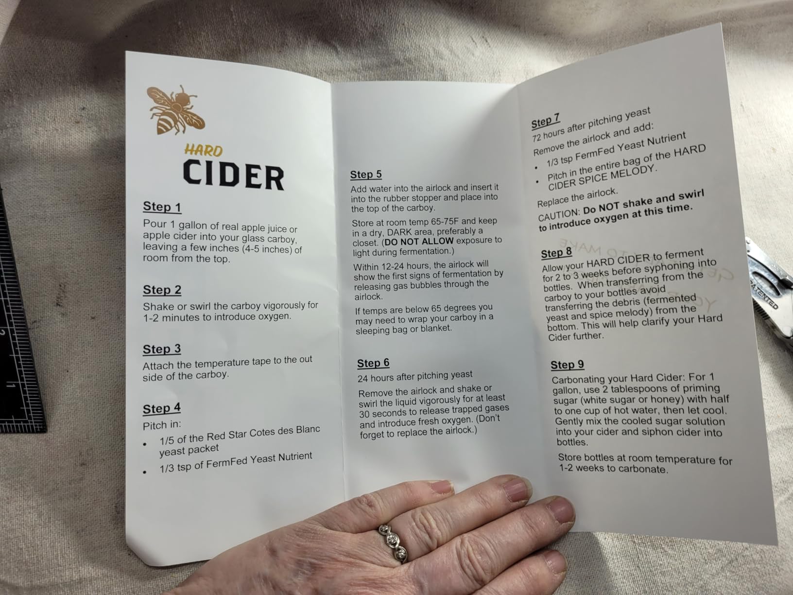 Hard Cider Making Kit 1 Gallon - Apple Cider Kit Home Brewing Kit for Beginners - DIY Hard Cider Fermentation Kit with Yeast Nutrients Equipment - Homebrew Cider Kit -Must Bee Company customer photo 2