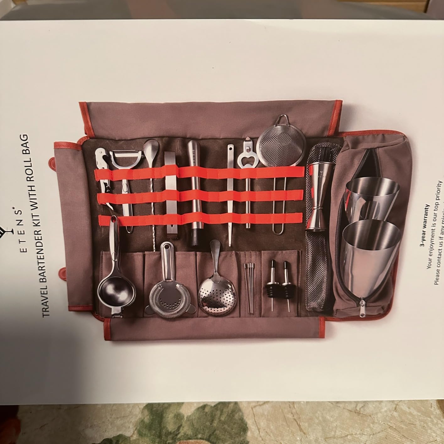 Travel Bartender Kit - 22-Pc Bartending Kit with Bar Tools Bartender Accessories, Waxed Canvas Tool Bag - Professional Stainless Steel Bar Tools Set with Standard Jigger customer photo 1