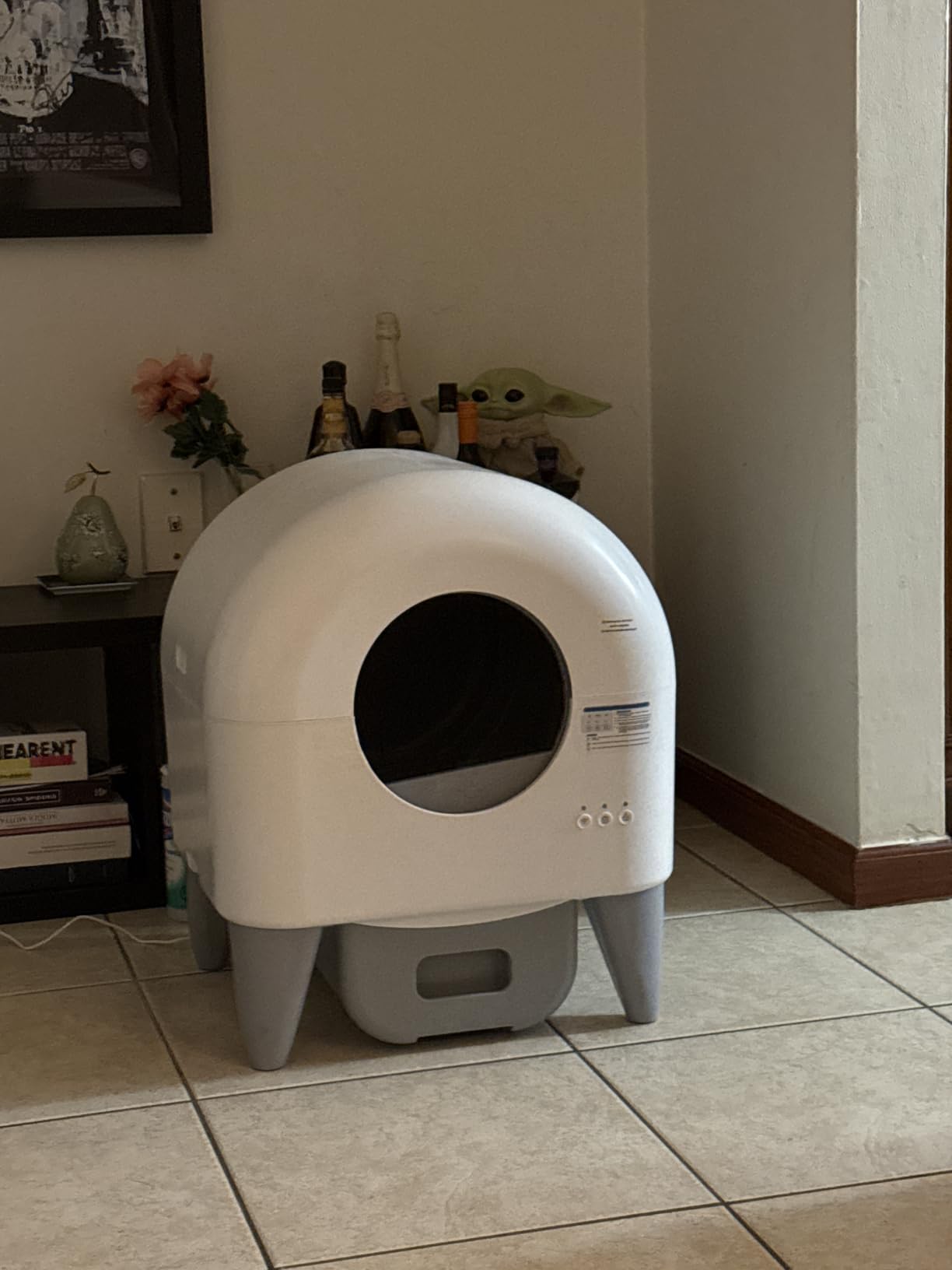 Fumoi Automatic Cat Litter Box Self Cleaning Litter Box Large Capacity for Multiple Cats, App Control with Safety Sensors, Removable Washable Liner, 2 Rolls Garbage Bags, Grey customer photo 1