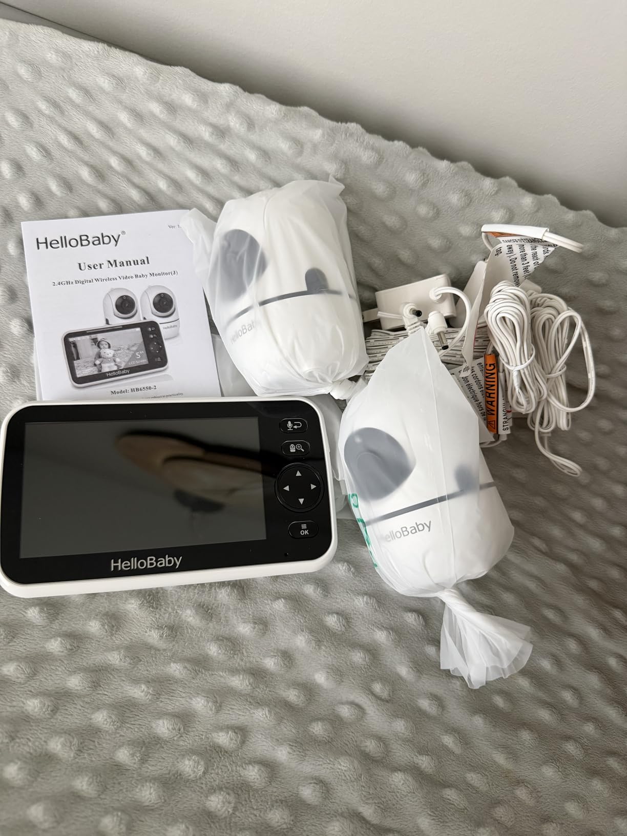 HelloBaby 6'' World First IPS 30H Battery Split-Screen Video Baby Monitor with Camera and Audio, No WiFi, Pan-Tilt-Zoom, VOX, 2-Way Talk, Night Vision, 8 Lullabies, 1000ft, for New Parents/Elderly customer photo 1
