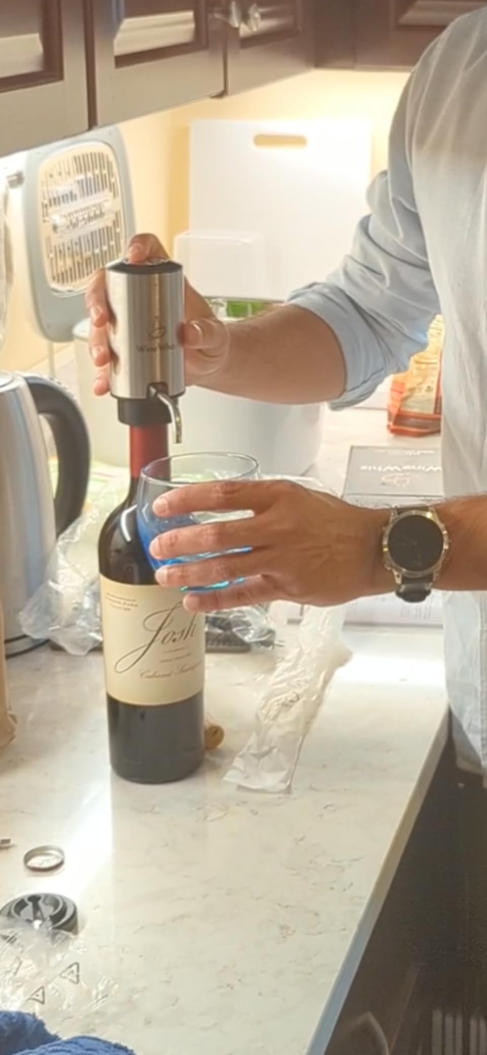 Electric Wine Aerator & Opener Set with Accessories, Rechargeable Automatic Corkscrew, Aerator, Dispenser, Foil Cutter Tool, Stopper, Wine Lovers Gift customer photo 1